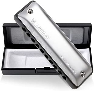 KONGSHENG Mars Harmonica,10 Hole Blues Harp Harmonica Diatonic Mouth Oragn Key of High G with Grey Plastic Comb for Beginners, Adults and Professional…