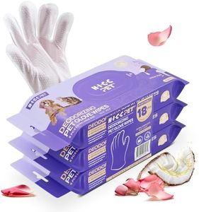 HICC PET Dog Wipes Cleaning Deodorizing, Hypoallergenic Grooming Bath Glove Wipes with Coconut Oil - Remove Dirt and Odors, Nourish Fur and Sooth Skin, Travel Cleaning Wipes for Dogs & Cats