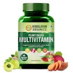 Himalayan Organics Plant Based Multivitamin 60+ Ingredients With Vitamin B1, B2, B3, B5, B6, B7, B9, B12, A, C, D, E, K, Calcium etc |Healthy Bones & Joints etc,Good For Men & Women - 60 Veg Capsules