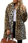 TOPONSKY Faux Furry Fur Costume Winter Snow Collar Coats 2023 Plus Leopard 2XL