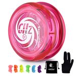 MAGICYOYO Responsive Yoyo D1 GHZ, Yoyo for Kids, 2A Yo Yo Professional Kids Yoyo, Plastic Yoyo for Beginners + 6 Yoyo Replacement Strings + Yoyo Glove + Yoyo Storage Bag (Crystal Pink)