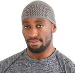 CHARM Silk Kufi Hat Skull Cap - Mens Beanie Hat Handmade in Japan Stretchy Gray M