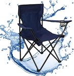 Nikrim™ Portable Folding Chair with Arm Rest and Cup Holder with Carrying Bag for Camping Travelling Lawn Patio Fishing Garden Beach Picnic Outdoor Foldable Chair (Multicolor, Oxford Cloth& Metal)