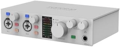 TOPPING E2x2 OTG USB Audio Interface - Ultra-Linear Preamp & Powerful Headphone Amp,Optical Output, Dual Mobile Streaming, Zero-Latency, 192kHz/24bit Recording, PC/Mobile Compatible(White)