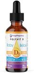 POLYVIT D, Baby Vitamin D Drops, Vegan D3 Supplement, Growth & Development of Bones & Teeth, Immune System Support, Easy Calcium Absorption, For Infants Toddlers Kids, 400 IU per Drop, 4 Month Supply