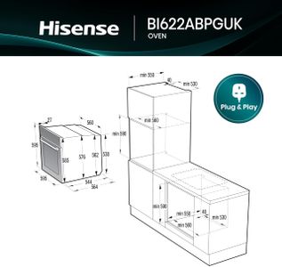 Hisense 77L Built-In Electric Single Oven – Stainless Steel, Steam Clean, Pizza Mode