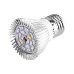 Cikonielf Grow Lights, 18W 85265V Full Spectrum Aluminum E27/E14/Gu10 18 LED Flower Plant Hydroponic Growth Bulb Silver 1.89 X 2.56 Inch(E14)