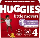 Huggies Little Movers Baby Diapers, Size 4, Mega Colossal, 120 Ct