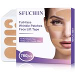 Wrinkle Patches - Sfuchin 160 PCS Pre Cut Face Tape for Wrinkles, Kinesiology Tape for Face Wrinkles - High Elastic - V Line Tape - Forehead 11 Frown Eye Lip Chin Neck Chest Face Lift Tape