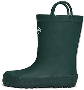 K KomForme Kids Rain Boots, Waterproof Rubber Matte Boots with Easy-on Handles