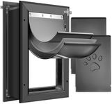 [Petoasis] 3-Flaps Heavy-Duty Dog Door for Wall, Rust Proof Aluminum Alloy Frame, Extreme Weather Dog Door Can Block Wind, Snow, and Rainwater Intrusion(Black, XLarge for Wall)