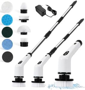 Panana Electric Spin Scrubber, Cordless Scrubbing Brush with 9 Brush Heads, Adjustable Handle, Rechargeable Cleaning Brush for Floor, Tile, Bathroom, Kitchen, Shower Tub, Car Wash