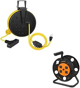 DEWENWILS 30FT Metal Power Cord Reel and Cord Storage Reel