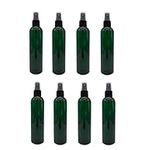 8 oz Green Cosmo Plastic Spray Bottles -8 Pack Empty Spray Bottle Refillable - BPA Free - Essential Oils - Aromatherapy | Fine Mist Sprayers with Dust Caps - Made in the USA - by Natural Farms