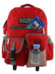 K-Cliffs Rolling Backpack Deluxe Wheeled Daypack School Student Bookbag with Wheels | Red, Red, one_size, Traveling