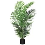 Fopamtri Fake Majesty Palm Plant 4 Feet Artificial Majestic Palm Faux Ravenea Rivularis in Pot for Indoor Outdoor Home Office Store, Great Housewarming Gift, 1 Pack