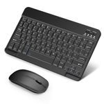 SOPPY Portable Bluetooth Keyboard and Mouse, Rechargeable Mini Keyboard, Wireless Keyboard for iPad 9.7/iPad 10.2/iPad Air/Pro/Samsung Tab/Lenovo Tab/iOS/Android/Windows, UK Layout (Black)