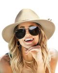 FURTALK Sun Hats for Women Summer Wide Brim UV UPF 50+ Panama Fedora Foldable Packable Straw Beach Hat