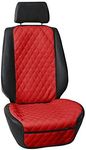 FH Group Car Seat Cushion Faux Leather Automotive Seat Cushions - Universal Fit, Car Seat Cushion with Front Pockets, Airbag Compatible Car Seat Cushions for SUV, Sedan, Van Front Set Red