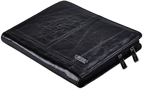 Designer Leather Organizer Padfolio for iPad Air 2 / Air / 9.7 inch iPad Pro and A5 Notepad,Black