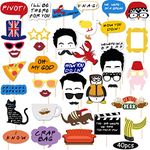 40 Pcs Friends Themed Photo Booth Props Friends TV Show Birthday Party Supplies Graduation Bridal Shower Bachelorette Party Decorations