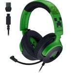 Razer Kraken V4 X Wired Gaming Headset: 40 mm Drivers - Cardioid Mic - Memory Foam Cushions - Chroma RGB Lighting - Type C & Type A Cable - for PC, Mac, PS5, Nintendo Switch - Minecraft Edition