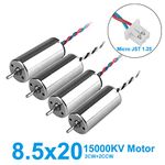 4pcs 8520 Motor 8.5x20mm 15000KV Brushed Motors 1.0mm Shaft with Micro JST 1.25 2P Connector CW CCW 8520 Coreless Motors for TINY 8X RC Drone Quadcopter