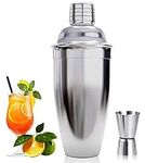 Cocktail Shaker, Cocktail Maker Set, Martini Drink Shaker, 750 ml Cocktail Shaker Strainer, Bartender Mixer Tool,Home Liquor Cobbler Shaker, Stainless Steel bar shakers for Cocktail Making kit Gift