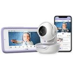 Hubble Nursery Pal Premium 5-inch Touch Screen Smart HD Connected Video Baby Monitor with Remote Pan and Tilt Digital Zoom Camera - White