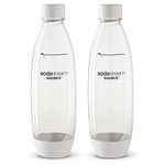 sodastream 1l Carbonating Bottles - Fit to Source/Genesis deluxe Makers (Twin Pack) (White)