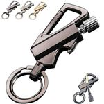 Permanent Match Infinity Lighter, 3-in-1 Keychain Waterproof Windproof Reusable Flint Fire Starter, Strike Anywhere for Camping Hiking Survival Outdoor (Black)