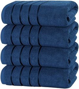 Utopia Towels 4 Pack Premium Viscose Oversized Bath Towels Set, 100% Ring Spun Cotton (27 x 54 Inches) Highly Absorbent, Quick Drying Shower Towels for Bathroom, Spa, Travel and Pool (Navy)