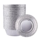 LOYUDEQIU 4 Inch Aluminum Foil Mini Pie Pans 50Pcs - Disposable Small Mini Pie Tins Pot Pie Tins for Bakeries, Cafes, Restaurants - Aluminum Mini Tart Pans for Pie, Fruit Tarts, Quiche (50, 4 Inch)