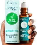 Gya Labs Breathe Essential Oil Roll On - Fast Cooling Comfort for Sinus, Stuffy Nose & Easy Breathing - Aromatherapy Roll On Blend Made with Peppermint, Eucalyptus, Tea Tree Oil & More (10ml)