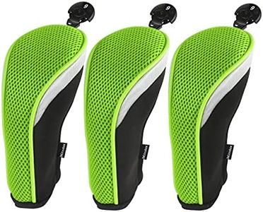 Andux 3 Piezas Funda de Palo de Golf híbridos con Intercambiable No. Etiqueta MT/hy05 (Negro/Verde)