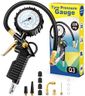 BURNNOVE Manomètre Pression Pneu Numérique Gonfleur Pneus 220 PSI Jauges de Pression des Pneus 4 Échelle Tube Flexible Manomètre Compresseur avec Accessoires Gonflables pour Voiture Moto Vélos
