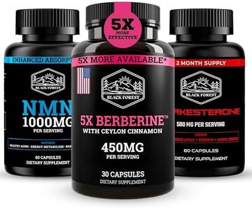 Black Forest NMN 1000mg Turkesterone 500mg and 5X Berberine Wellness Performance Bundle for Energy Strength Metabolic Support