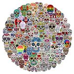 101 Pcs Trendy Cute Waterproof Colorful Skulls Graffiti Stickers for Laptop Water Bottle Cup Bike Luggage Computer Phone Hydroflasks Tablet Car Vinyl Cartoon Stickers Decals Pack for Teens Adults.