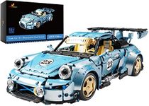 JMBricklayer Pr 911 Sports Cars Building Set 60128, Collectible Model Car Kits to Build for Adults, 1:8 Scale Vehicle Model Construction Toy with Electroplating Appearance, Gifts for Men Boys(Blue)