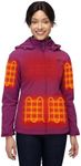 ORORO Women's Dual Control Heated Jacket with 5 Heat Zones (Pocket Heating), Up to 20 Hours of Warmth, Heating Jacket (Purple,S)