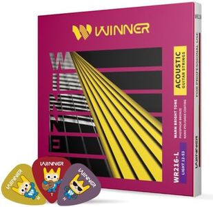 Acoustic Guitar Strings, Phosphor Bronze, Light Gauge, Hex Core, 12-53