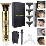 Professional Zero Gapped Hair Trimmer for Men, USB LED Display Hair Clippers for Men with Limit Combs, Rechargeable Cordless Mens Grooming Trimmer Kit for Baldheaded Detail Beard Barbershop (Bronze)