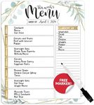 Greenery Weekly Dinner Menu Board For Kitchen - Magnetic Meal Planner For Refrigerator, Weekly Menu Board Meal Planner for Fridge, Weekly Meal Planner for Fridge Menu Planner Weekly Dry Erase Board