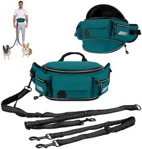 Hands-Free Dog Leash with Expandable Walking Waist Bag for One or Two Dogs