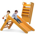 Wooden Slides for Toddlers, Indoor Toddler Slide, Foldable Kids Slide for Toddlers, Baby Slide for Playroom and Children's Room, Montessori Climbing Slide Toys for Babies, Toddlers, Children