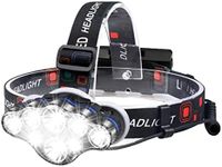 WildTech Head Torch Headlight, 18000 Lumen Super Bright 8 LED Head Lamp, 500 Meter Range Rechargeable Waterproof