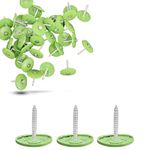 500 Pack - Lime Green Quiet Round Plastic Cap Nail 1 Inch Roofing Nails Galvanized Tar Paper Nails for House Wrap Fastening Foam Board Roofing Felt Insulation Film MLV Noise Barriers (500)