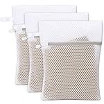 3 x Honeycomb Lingerie Bags with Hanging Loop,Mesh Laundry Wash Bags,Delicate Wash Bags,Fine Laundry Wash Bags for Underwear, Bras, Socks, Baby Clothes, Masks(30 x 23 x 0.1cm)