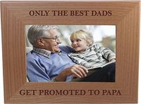CustomGiftsNow Only The Best Dads Get Promoted To Papa 4-inch x 6-Inch Wood Picture Frame