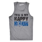 Crazy Dog Tshirts This is My Happy Hour Tank Top Funny Fitness Workout Drinking Sleeveless Tee Funny Workout Shirt for Men Fitness Tank Top for Men Funny Drinking Tank Top Light Grey M